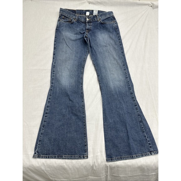 Lucky Brand Dungarees Women's Jeans Size 10 Blue Denim 10/30 Flare Leg Mid Rise